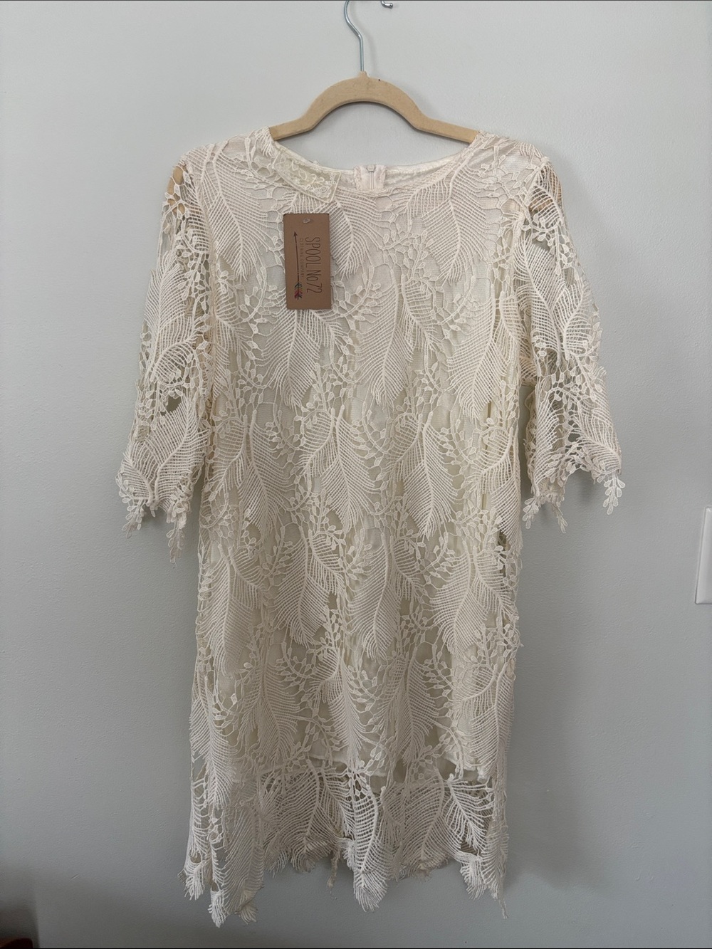 Spool 72 Cream Lace Midi Dress